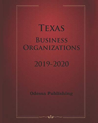 Texas Business Organizations 2019-2020