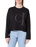 Calvin Klein Suéter de Manga Larga de algodón Liso CK Jac LV047E304G para Mujer, Color Negro (Negro), Talla S, Negro (Negro), S