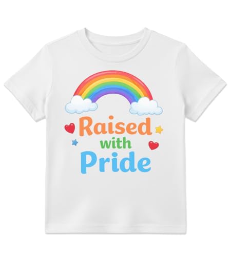 Choose Equality Kids Pride Shirt | LGBTQ+ Rainbow Love T-Shirt - Gay LGBT Month Gift Raised with Pride Toddler Kids T-Shirt 2T White