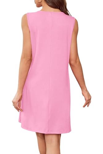 Image of BKRIVE Womens Lightweight Sleeveless Summer Dresses | Lace Yoke Neckline, Figure-Flattering for All Shapes - Ideal Beach Cover-Up & Hot-Weather Travel Essential