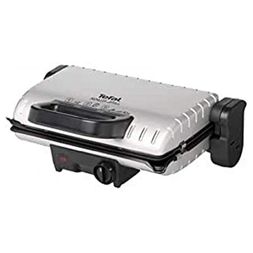 Tefal Minute Grill GC2050 Parilla Eléctrica, 1600 W, Acero Inoxidable, Negro Plateado