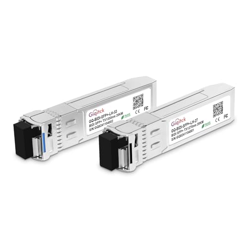 Image of 1 Pair 10GBASE-BX20-UD BiDi SFP+ Module, TX 1270nm /1330nm, RX 1330nm /1270nm, 20km DOM Simplex LC /UPC SMF Optical Transceiver Mini Gbic for Juniper Networks JNP-SFP-10G-BX20U /JNP-SFP-10G-BX20D