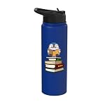 Cute Girls Kawaii Kids Animal Lover Reading Books Penguin Stainless Steel Insulated Water Bottle