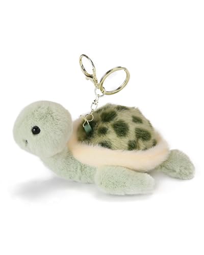 Aenmt Cute Keychain Turtle Plush Keychain for Backpack 4.7 Inch Turtle Key Chain Purse Charm Pendant Gift for Women Light Green