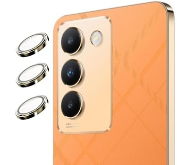 Image of Lens Glass Camera Ring Lens Protector For Nothing Vivo Y200E 5G, 9H Hardness,Full Coverage Camera Metal Ring Ultra-Thin /Clear /Gold (Pack Of 3)