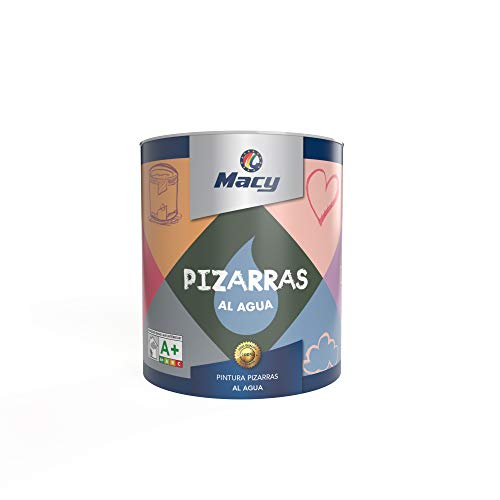 Macy Pintura Pizarras al Agua. Acabado lavable y resistente al roce. 750 Mililitros. Color Gris Nórdico