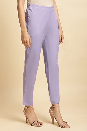 Image of W for Woman Women's Slim Fit Mid Rise Strechable Slim Pants | Trousers