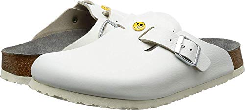 Image of BIRKENSTOCK Boston Boston Women's Shoe Antistatic Natural Leather Black Size 8 - Narrow Footbed
