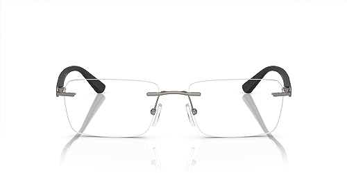 Armani Exchange Armação retangular masculina Ax1064 para óculos de grau, Lente de demonstração/metal fosco, 56 mm