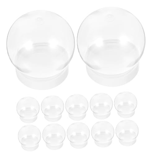 Copos de nieve de plástico transparente, accesorios navideños para crear globos, 60 uds 8