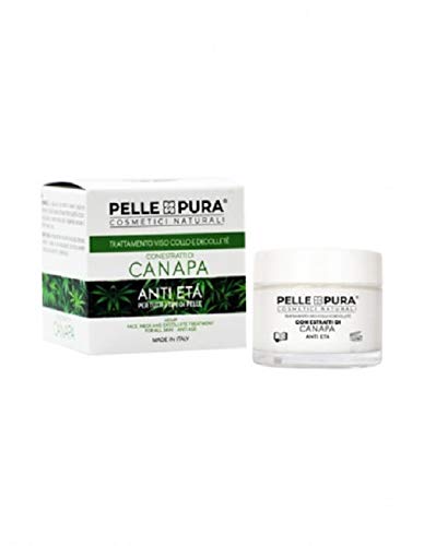 PELLE PURA TRATTAMENTO CREMA VISO COLLO E DECOLLETE ESTRATTI DI CANAPA CREMA ANTI ETA' PER TUTTI I TIPI DI PELLE 50ML