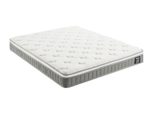 Vente-unique-Colchón 160 x 200 cm con muelles ensacados y viscoelástico de 21 cm de Grosor - VITOGO de YSMÉE