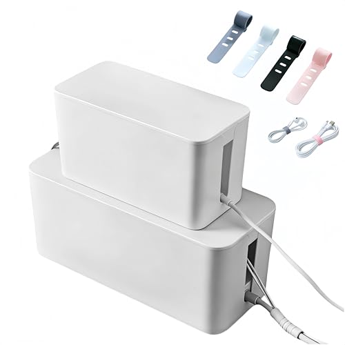 Boîte de rangement pour cordon d'alimentation blanc pour éliminer les câbles emmêlés au sol