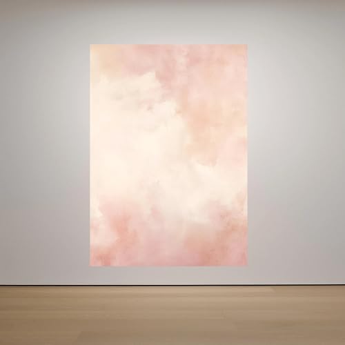 Art mural abstrait rose pastel pour décoration intérieure salon