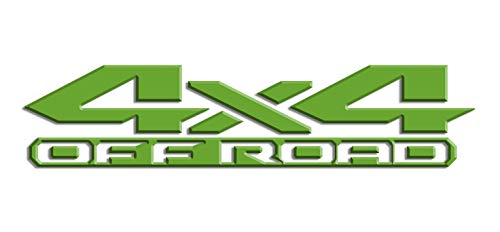 Image of 2 x Lime Green Gloss 4x4 Off Road 3D Bedside Vinyl Decals Fits New Dodge Ram 1500 2500 3500 Power Wagon