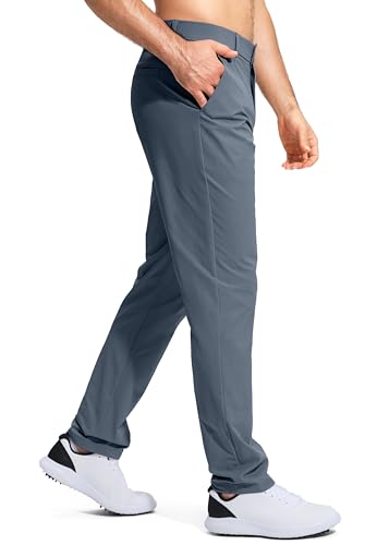 Image of Pudolla Men's Golf Pants Stretch Work Dress Comfy Pants 30 inch /32 inch /34 inch Lightweight Quick Dry Casual Slacks Trousers with Pockets