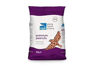 RSPB Premium Peanuts 4Kg Wild bird Food, supporting RSPB Charity, Re-sealable & recyclable pouches, for use in Garden & outdoors. Perfect for Feeders, ground feeders & bird tables