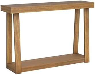 Plank+Beam Solid Wood Console Table with Storage, 46 Inch, Sofa Table with Shelf, Narrow Entryway Table for Hallway, Behind The Couch, Living Room, Foyer, Easy Assembly, Pecan