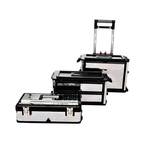 Solution d'outils portables verrouillables et boîte de transport empilable sur roues