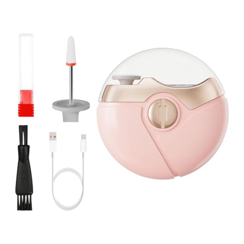 Coupe-ongles électrique portable perfk rose compact avec réservoir de stockage intégré