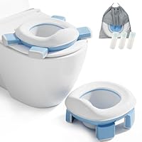 DEANIC 2-in-1 Pot Bebe Toilette, Pot Pliable Enfant Voyage Pour Les Garçons Et Les Filles De 1 à 4 Ans, Portable Toilette Enfant Avec 60 Pcs Sacs De