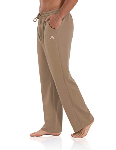 Image of Agnes Urban Men's Joggers Sweatpants Open Bottom Straight Leg Casual Loose Fit Running Athletic Jersey Pants with Pockets