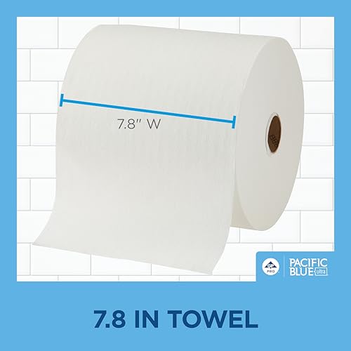 Pacific Blue Ultra 8” High-Capacity Recycled Paper Towel Roll by GP PRO (Georgia-Pacific), White, 26490, 1150 Feet Per Roll, 6 Rolls Per Case - Image 5