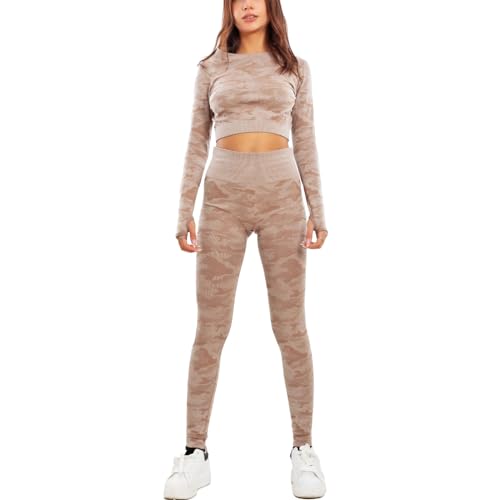 Combinaison de sport femme Toocool : ensemble de yoga 2 pièces taille haute pour fitness Y010