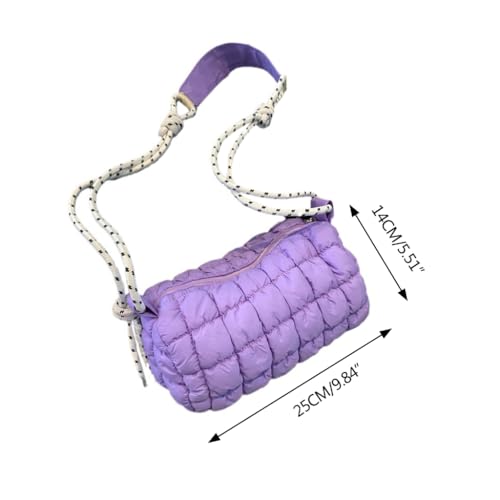 CAZSTYK Sac à bandoulière matelassé tendance pour femme, sac à bandoulière doux et confortable avec sangle réglable pour filles, violet – vue 6