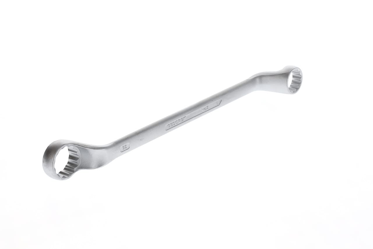 GEDORE Double-ended ring spanner, AF 27+32 mm, Offset, 5° angled, Slender, Bi-hex, UD profile, Spanner, 2 27X32