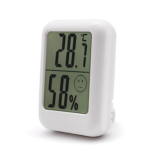 Gellvann Digital Room Thermometer Indoor Hygrometer Temperature Humidity Meter Mini Monitor for Baby Room Living Climate Monitor, Grey