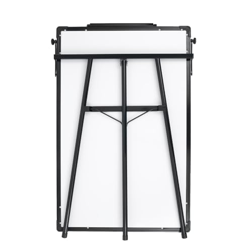Pizarra blanca blanca blanca con soporte, estante flipchart 91x61cm ajustable en altura móvil papel de mesa plegable portátil - imagen 9
