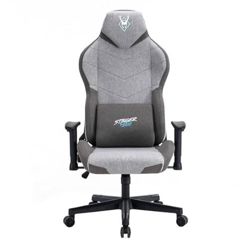 Woxter Stinger Station Titan Light - Silla Gaming Oficina (Eje Acero, Levantamiento por pistón Gas, Tela Antimanchas, Reposabrazos 2D, Foam, Racing, Cojín Lumbar)