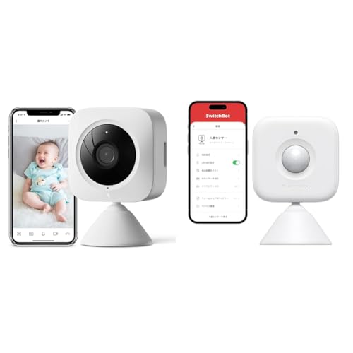 �y�Z�b�g�����z�yCompatible with Alexa�F��zSwitchBot �h�ƃJ���� Alexa �X�}�[�g�z�[�� �o����������b ���u�m�F ��t�ȒP �h�Ƒ΍� ���^ �����J���� �Z�L�����e�B + �l���Z���T�[ Alexa Google Home