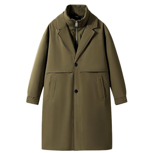 Gabardina de invierno para hombre con capas y aislamiento térmico