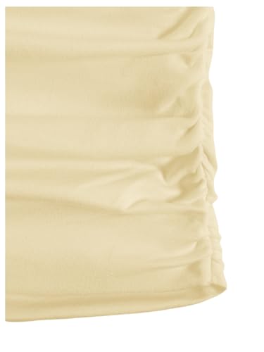 Image of Floerns Girl's Basic Sleeveless Bandeau Kids Strapless Ruched Tube Tops