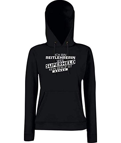 Sweat à capuche reitlehrerin cadeau original femme taille XXL couleur noir