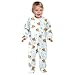 Emelivor Capybara Duck Blue Unisex Baby Newborn One-Piece Pajamas Long Sleeve Footed Pjs for Girls Boys Kids