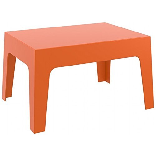 Compamia Box Resin Patio Coffee Table In Orange, Commercial Grade #TOP29