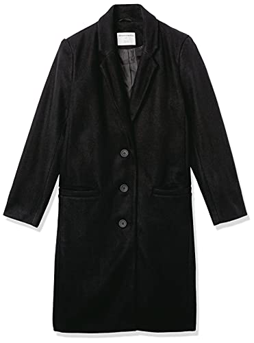 Amazon Essentials Women's Oversized Plush Button-Front Coat, Black, Large - Image 7