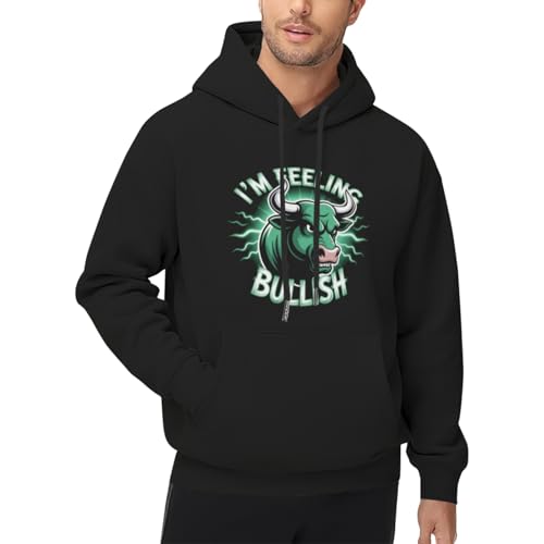 I'm Feeling Bullish Stock Market Crypto Men Women Kangaroo Pocket Fleece Hoodie - Image 5