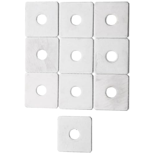 MUCKLILY 10pcs Stainless Steel Square Washers Industrial Square Flat Washers for Bolts
