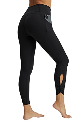 Fabletics Women's Oasis Pureluxe High-Waisted Twist 7/8 Legging, Workout, Yoga, Light Compression, Buttery Soft, Xxs, Black Twist #TOP17