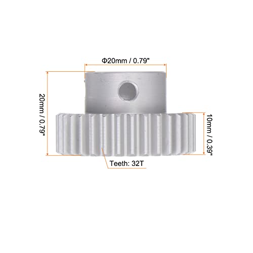 Harfington Step Spur Gear 10Mm Bore Gear 32T Mod 1 Aluminum Alloy Motor Gear For Rc Car Replacement Parts Accessories Electric Grinder Gearbox Reduction Gear Reducer #TOP1