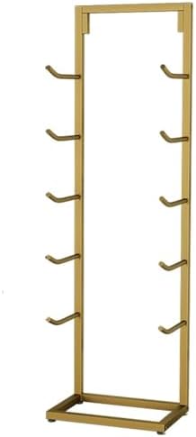 Free Standing Yoga Mat Holder Rack with Hooks – High Capacity Foam Roller Stand for Pilates & Yoga Studio – Durable Metal Organizer for Fitness Equipment