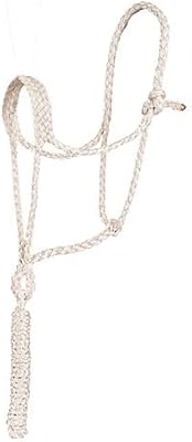 Mustang Flat Braid Mule Tape Halter w/Lead White