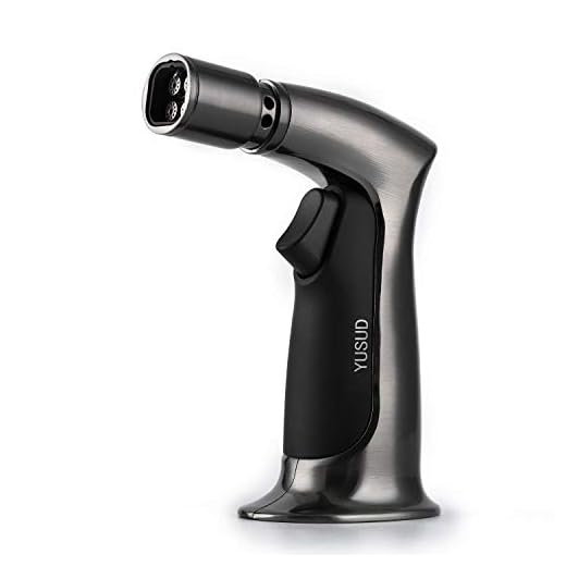 HUOWA Jet Torch Cigar Lighter, Strong 4 Burners Flame Windproof Butane Refillable Cigarette Lighter