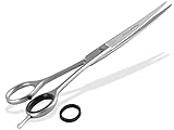 Solinger Fellschere Hundeschere Made in Germany Haarschere gebogen mit einseitiger Mikroverzahnung aus Rostfreiem Edelstahl Hundehaarschere für die Fellpflege bei Hunden, Katzen, Haustieren (7 Zoll)