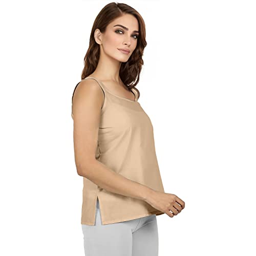Image of Cotton Short Camisole Non-Stretchable Slip for Women | Short Kurti Slip | Short Camisole | Half-Length Lining | Waist Length Inner | Sameez | Samij(Half Slip)