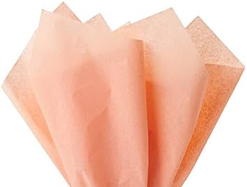 Peach Tissue Paper 15 Inch X 20 Inch - 100 Sheets Premium Tissue Paper A1 bakery supplies Made in USA
